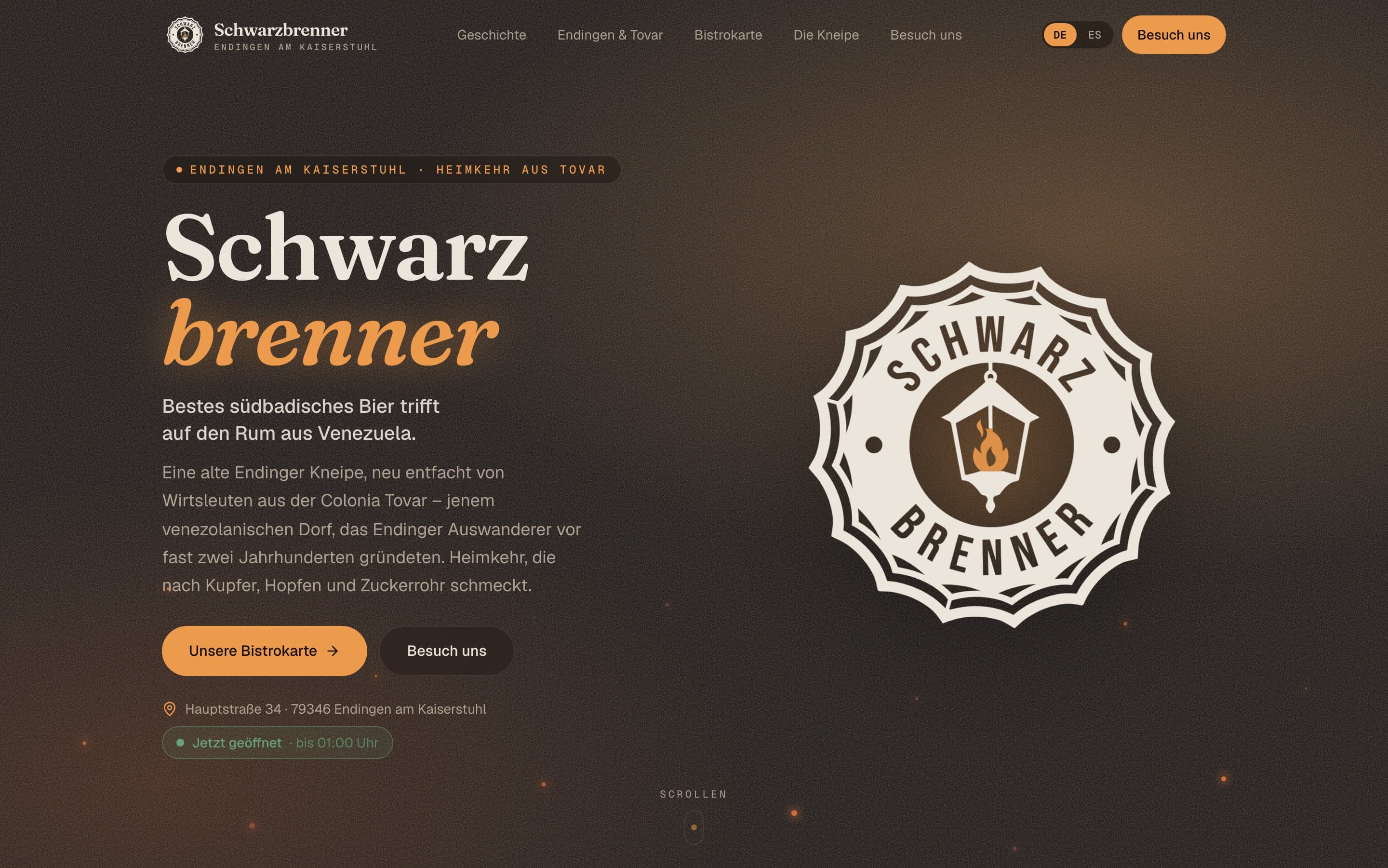 Screenshot of the Schwarzbrenner website
