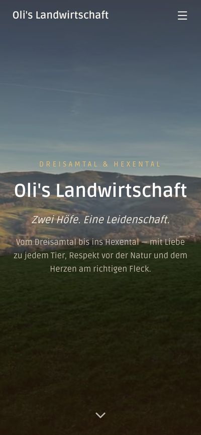 Startseite von Oli's Landwirtschaft am Smartphone