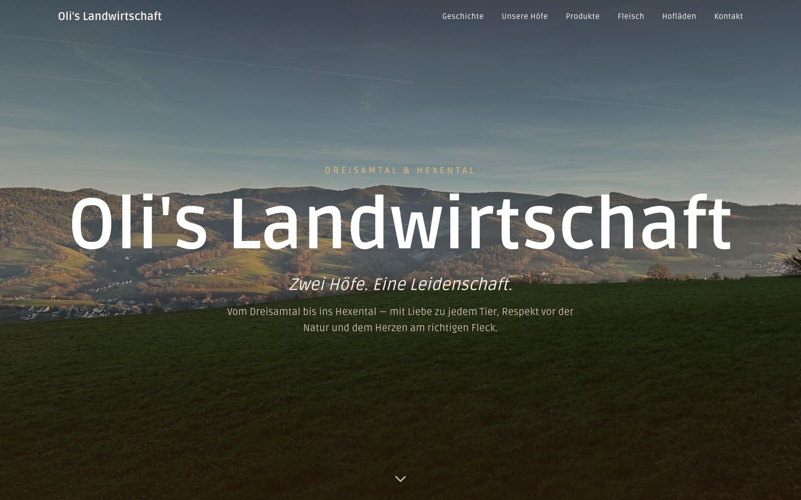 Startseite von Oli's Landwirtschaft am Desktop